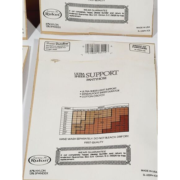 4 Simply Great Pantyhose Extra Tall White 960/ Sandalfoot Ultra Sheer Support. - Picture 11 of 12